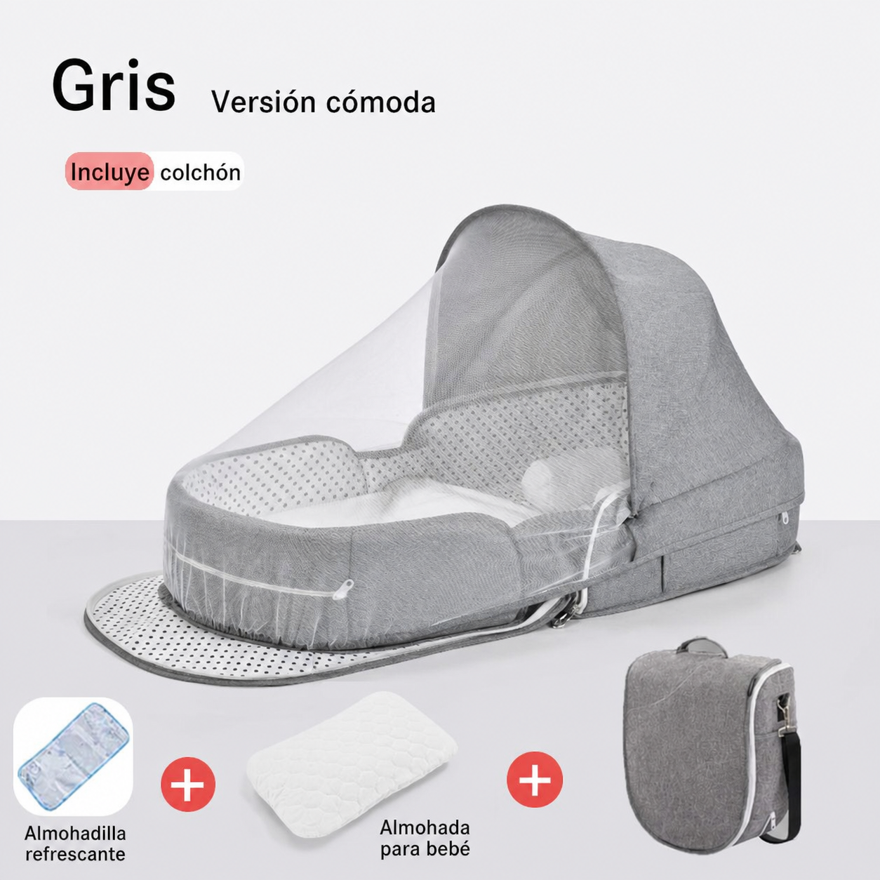 Cuna portátil plegable para bebé con mosquitero