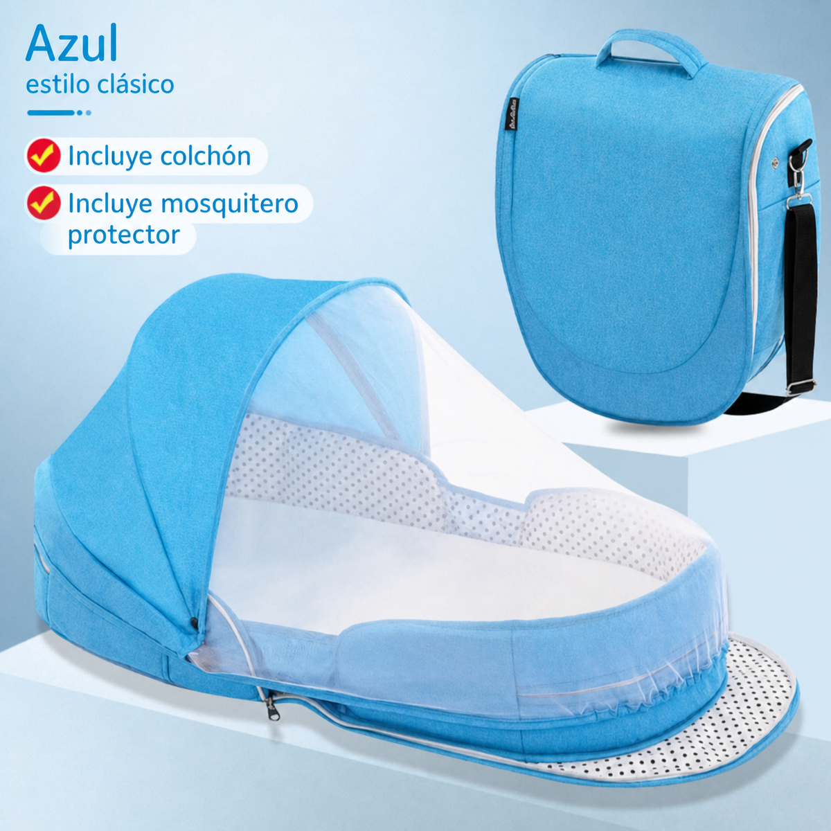 Cuna portátil plegable para bebé con mosquitero