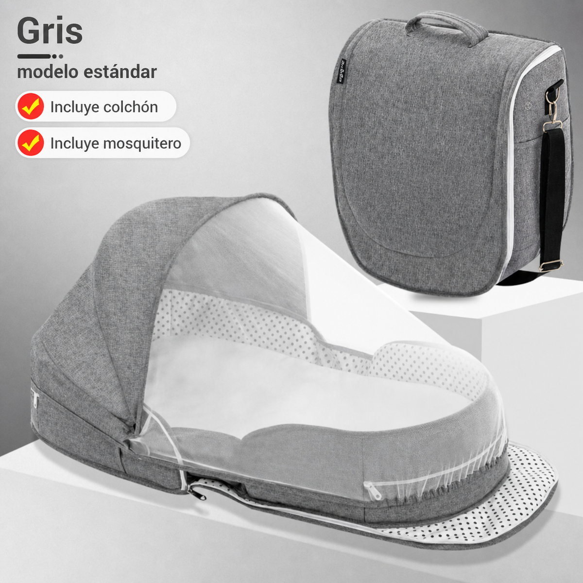 Cuna portátil plegable para bebé con mosquitero