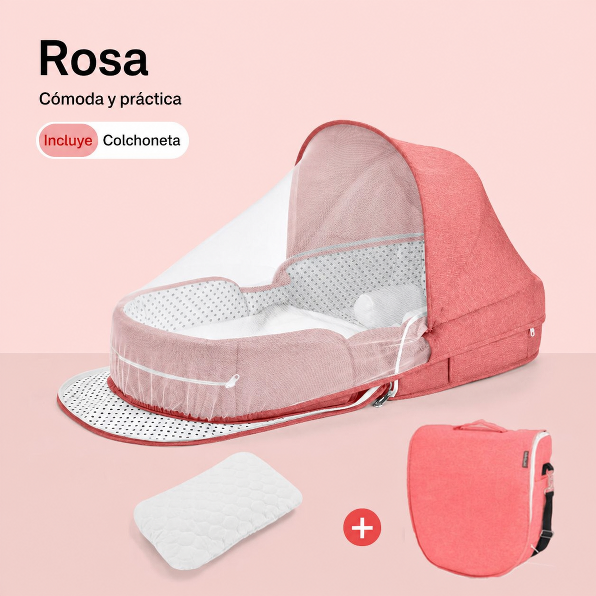 Cuna portátil plegable para bebé con mosquitero