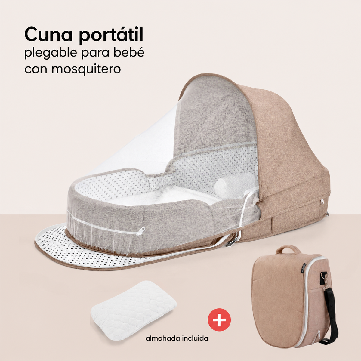 Cuna portátil plegable para bebé con mosquitero