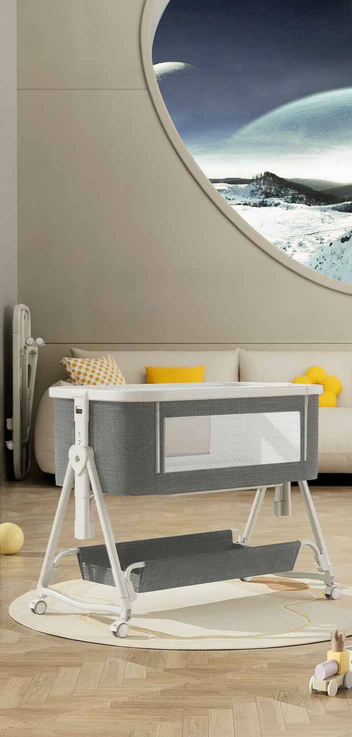 Cuna para bebé plegable y multifuncional con moisés - 9