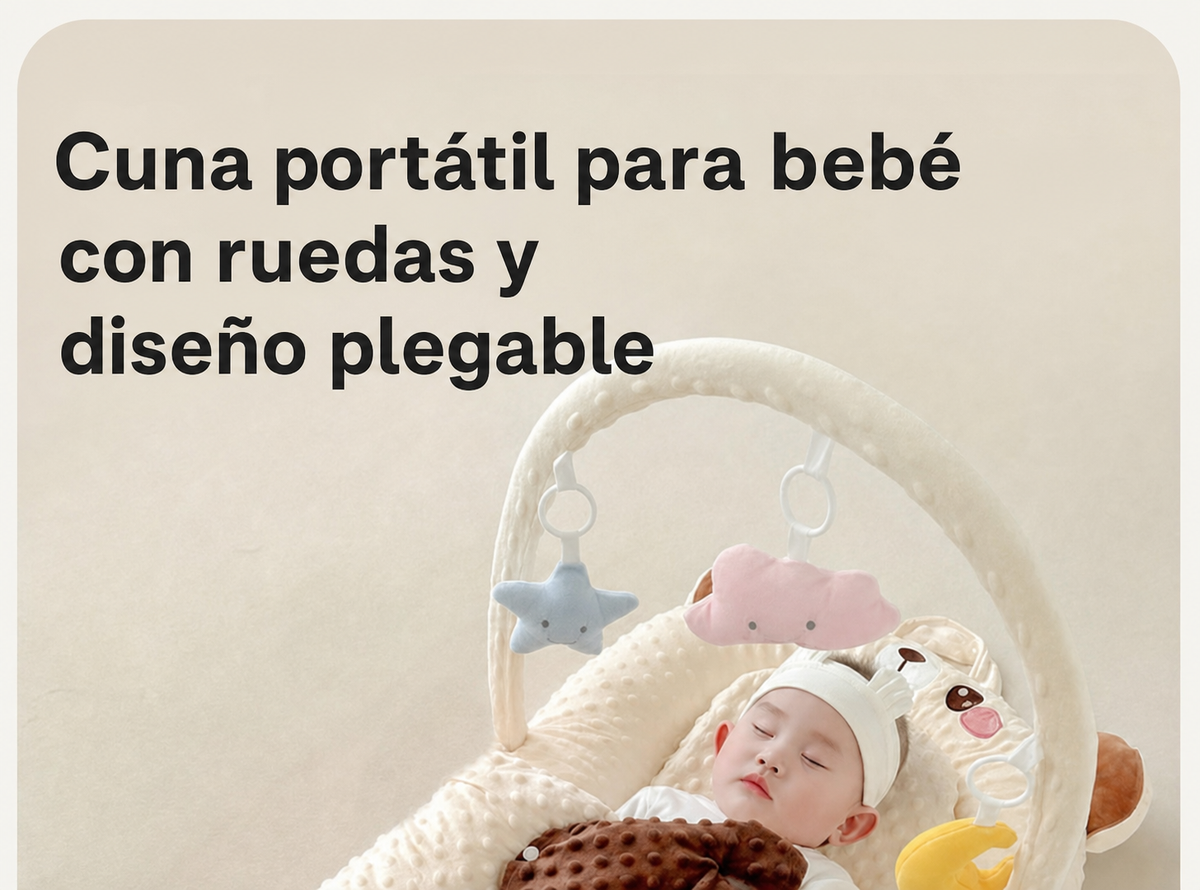 Cuna Portátil para Bebé con Ruedas y Diseño Plegable - 11
