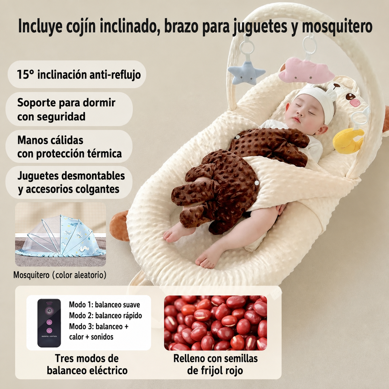 Cuna Portátil para Bebé con Ruedas y Diseño Plegable - 7