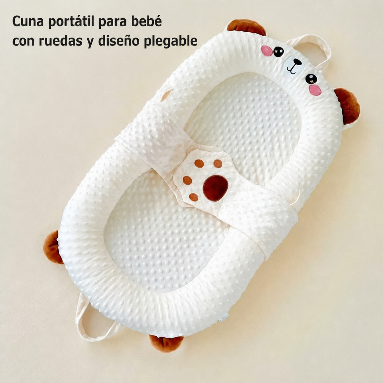 Cuna Portátil para Bebé con Ruedas y Diseño Plegable