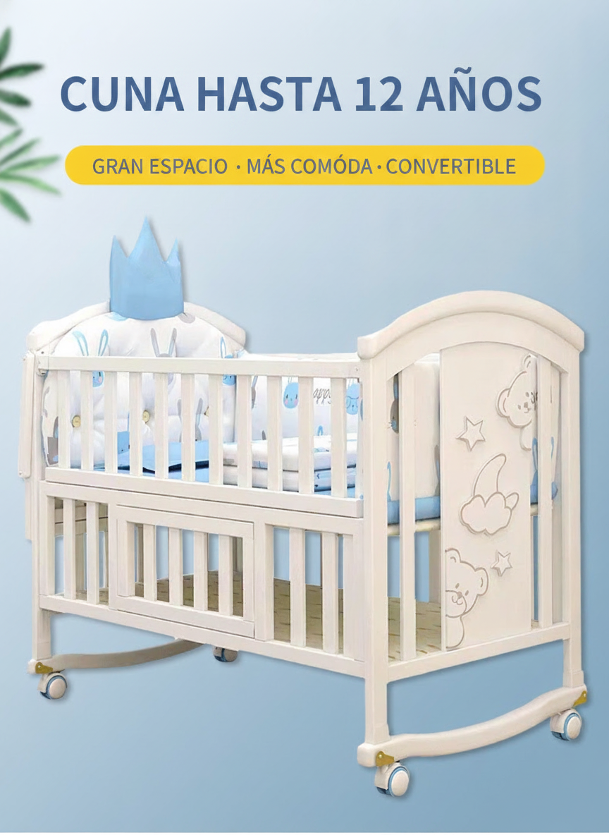 Cama infantil de pino para bebé hasta 12 años, 118 cm - 11