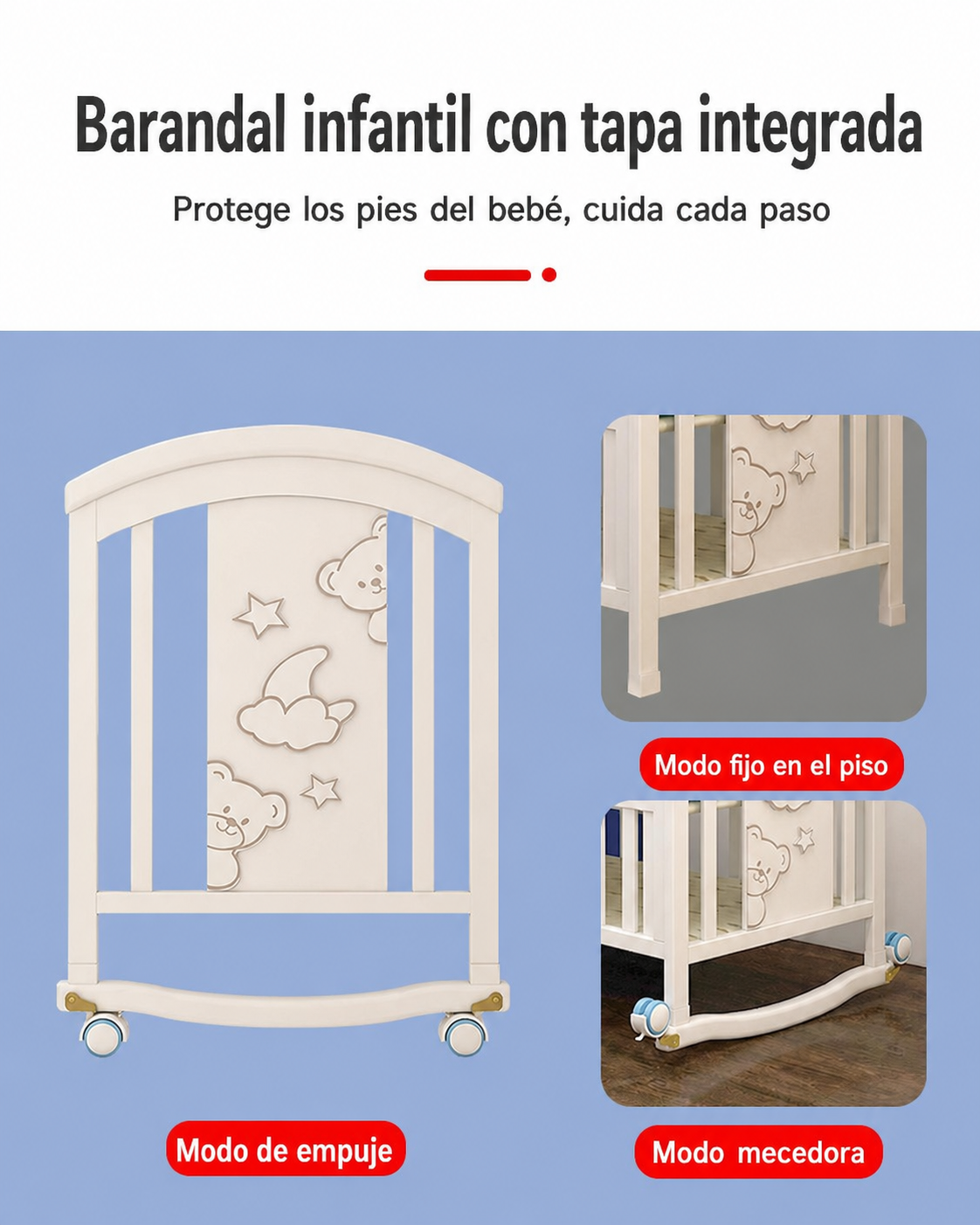 Cama infantil de pino para bebé hasta 12 años, 118 cm - 13