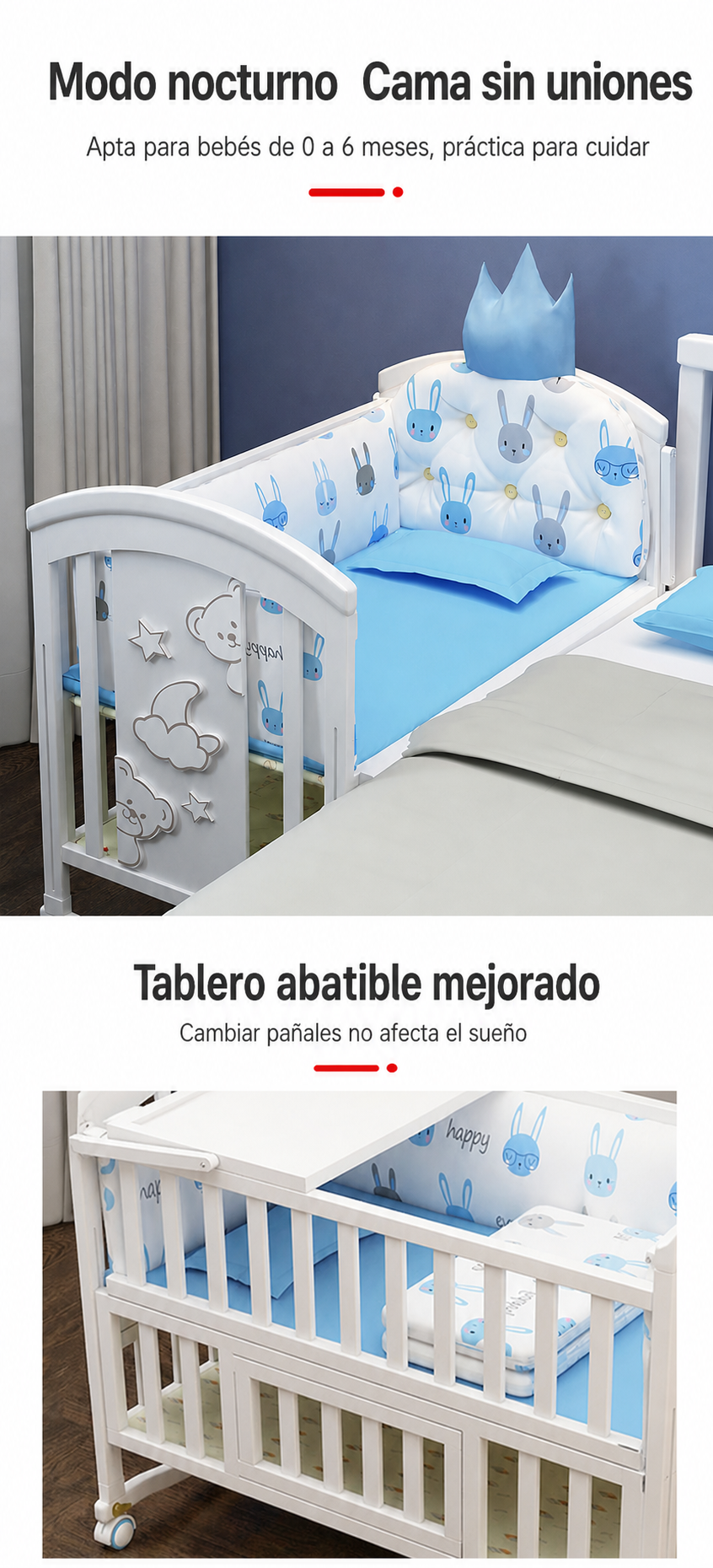 Cama infantil de pino para bebé hasta 12 años, 118 cm - 15