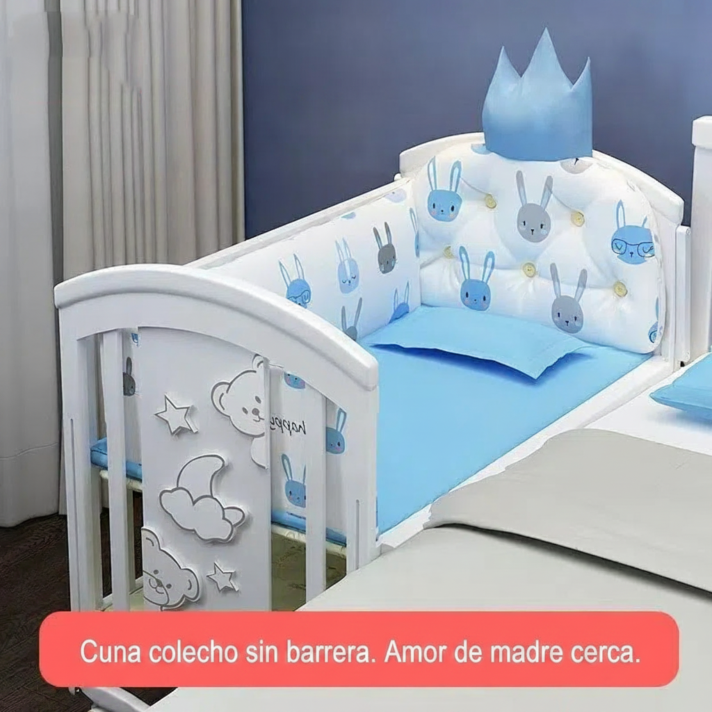 Cama infantil de pino para bebé hasta 12 años, 118 cm - 2