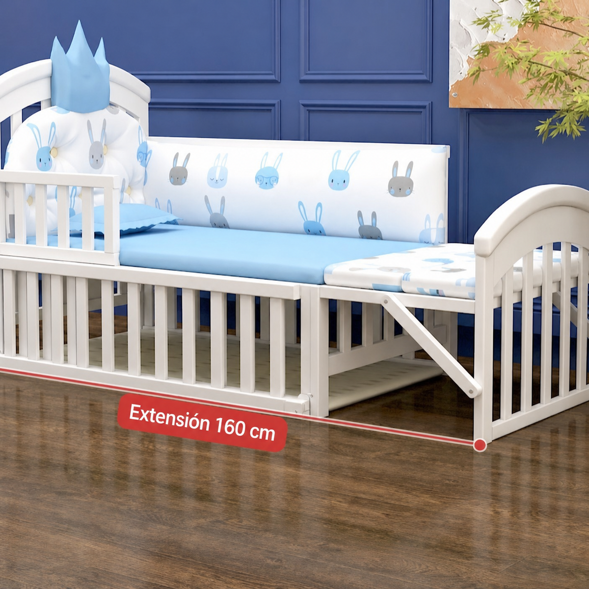 Cama infantil de pino para bebé hasta 12 años, 118 cm - 3