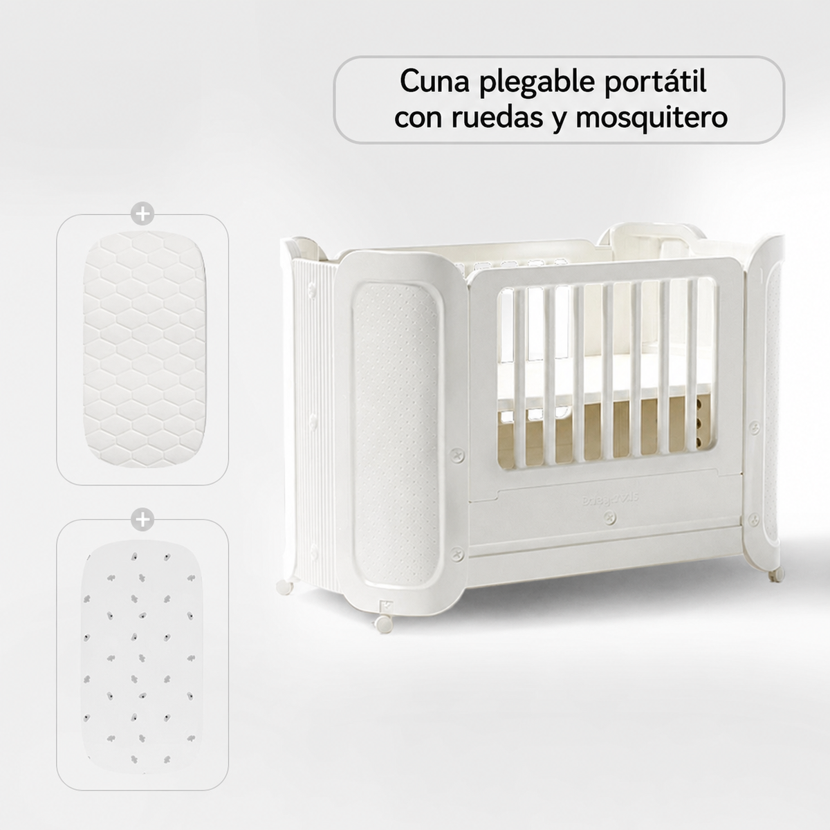 Cuna plegable portátil Baby Pods con ruedas y mosquitero - 7