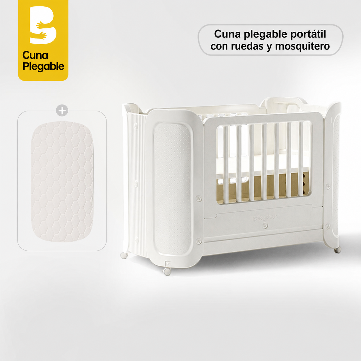 Cuna plegable portátil Baby Pods con ruedas y mosquitero