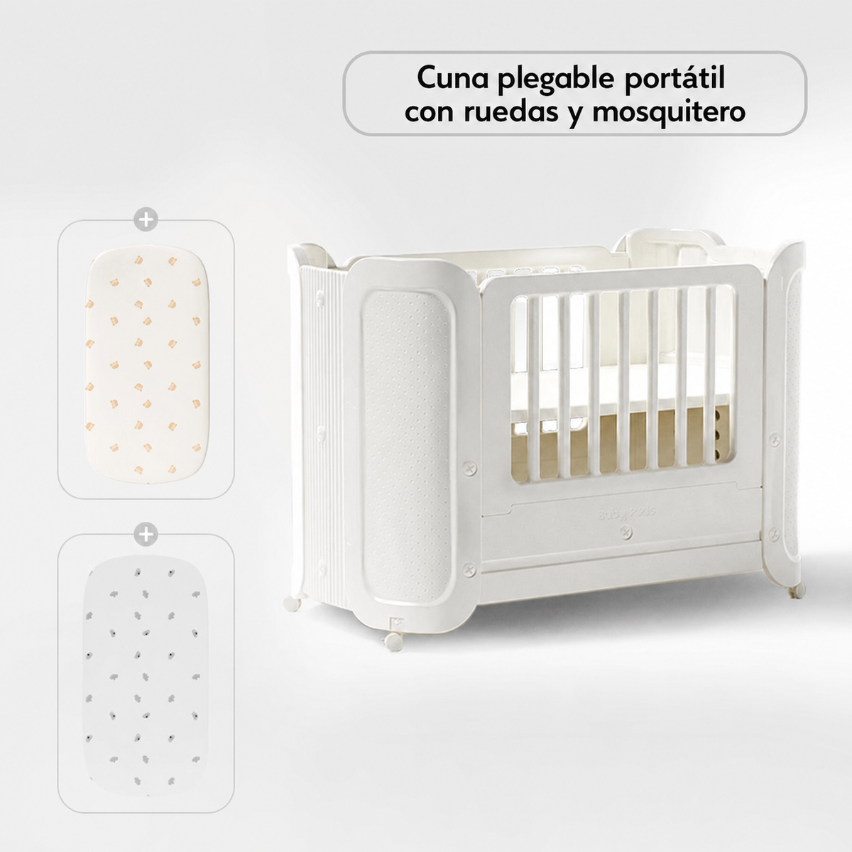 Cuna plegable portátil Baby Pods con ruedas y mosquitero