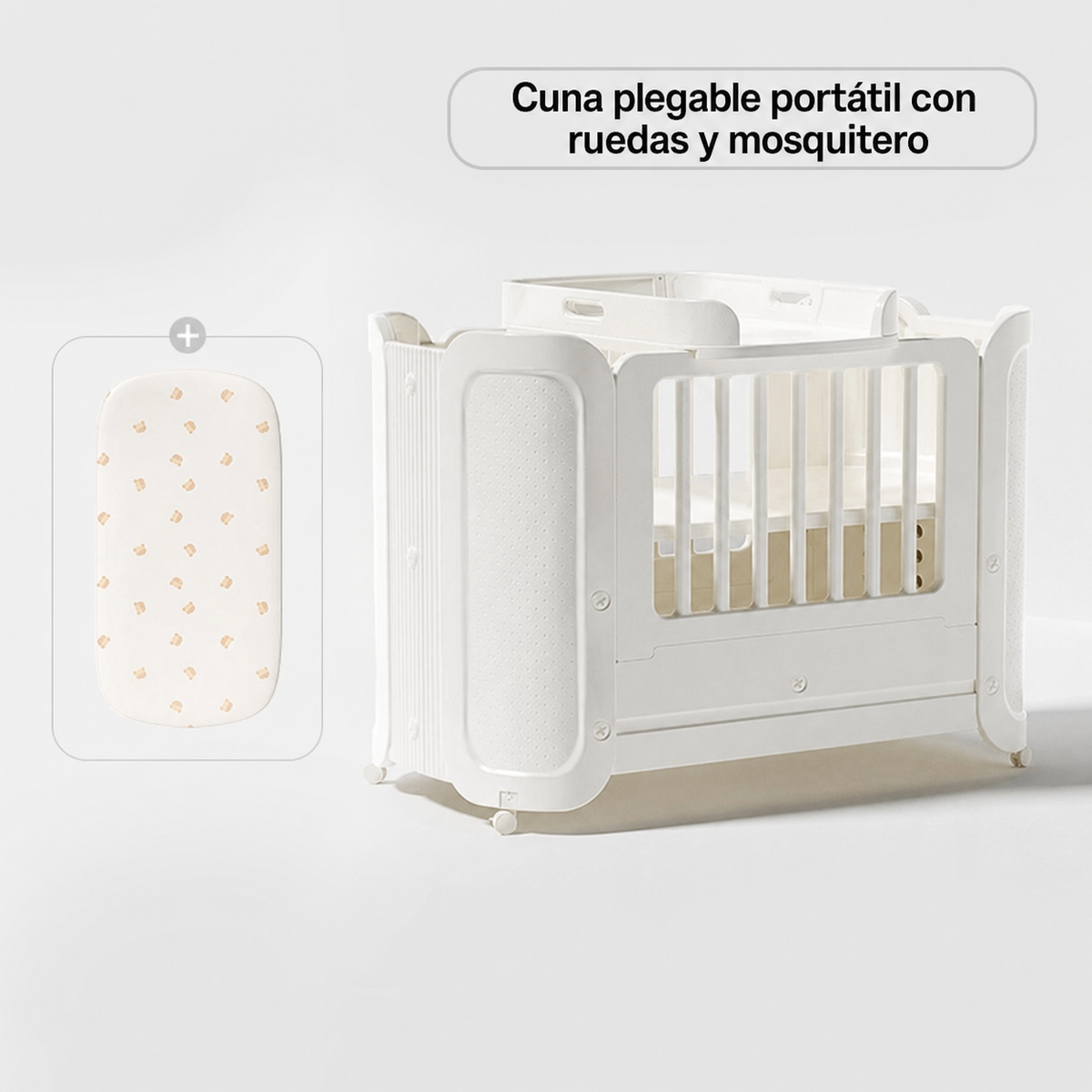 Cuna plegable portátil Baby Pods con ruedas y mosquitero