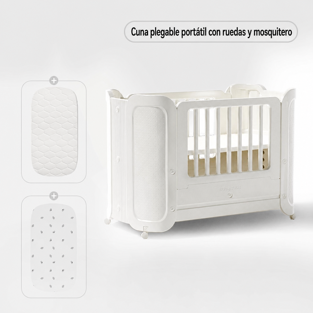 Cuna plegable portátil Baby Pods con ruedas y mosquitero