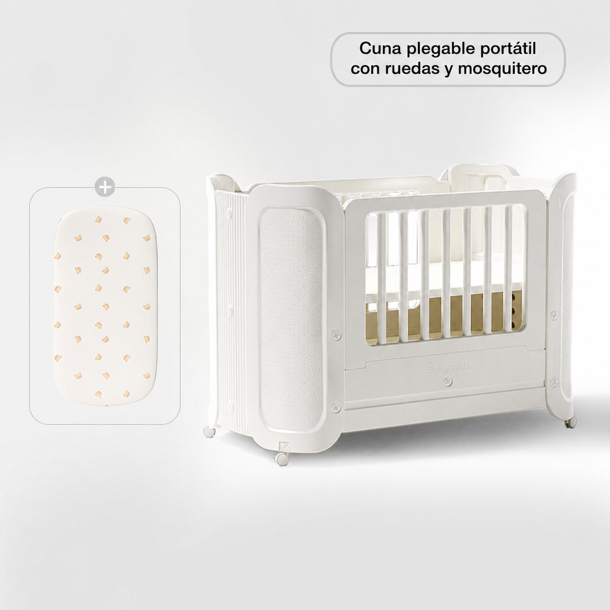 Cuna plegable portátil Baby Pods con ruedas y mosquitero