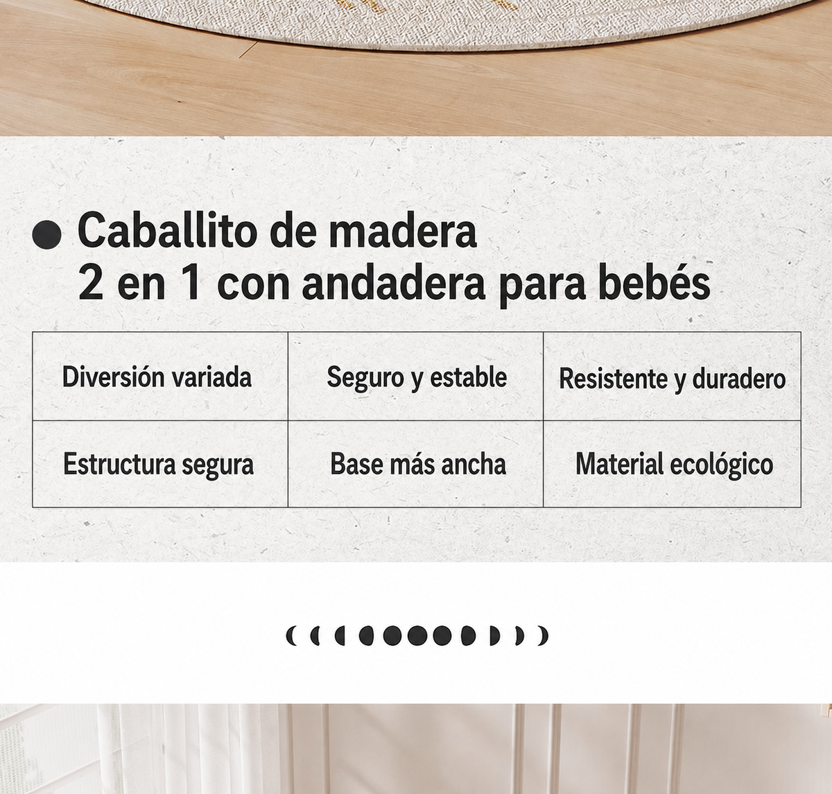 Caballito de Madera 2 en 1 con Andadera para Bebés - 13