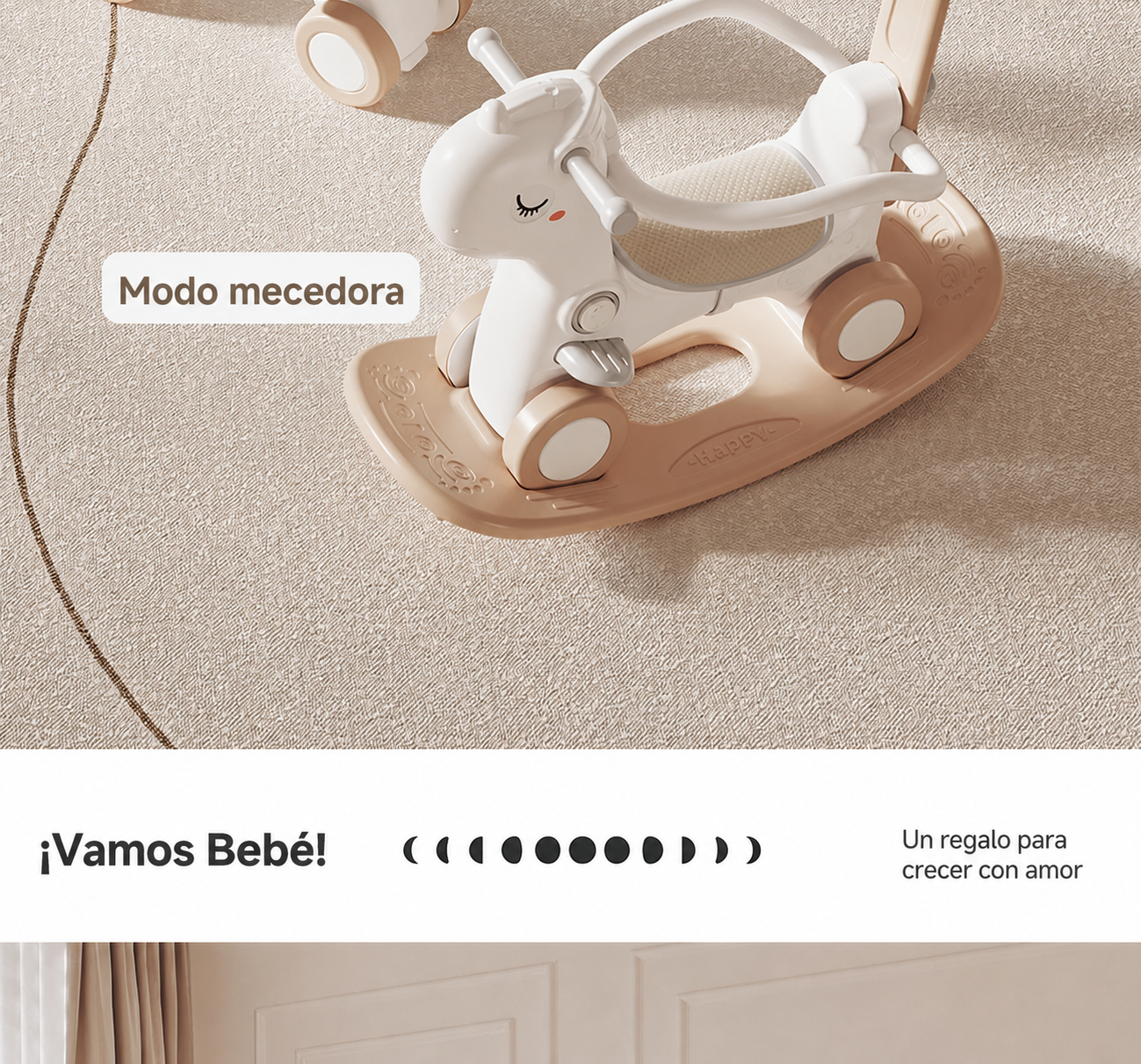 Caballito de Madera 2 en 1 con Andadera para Bebés - 15