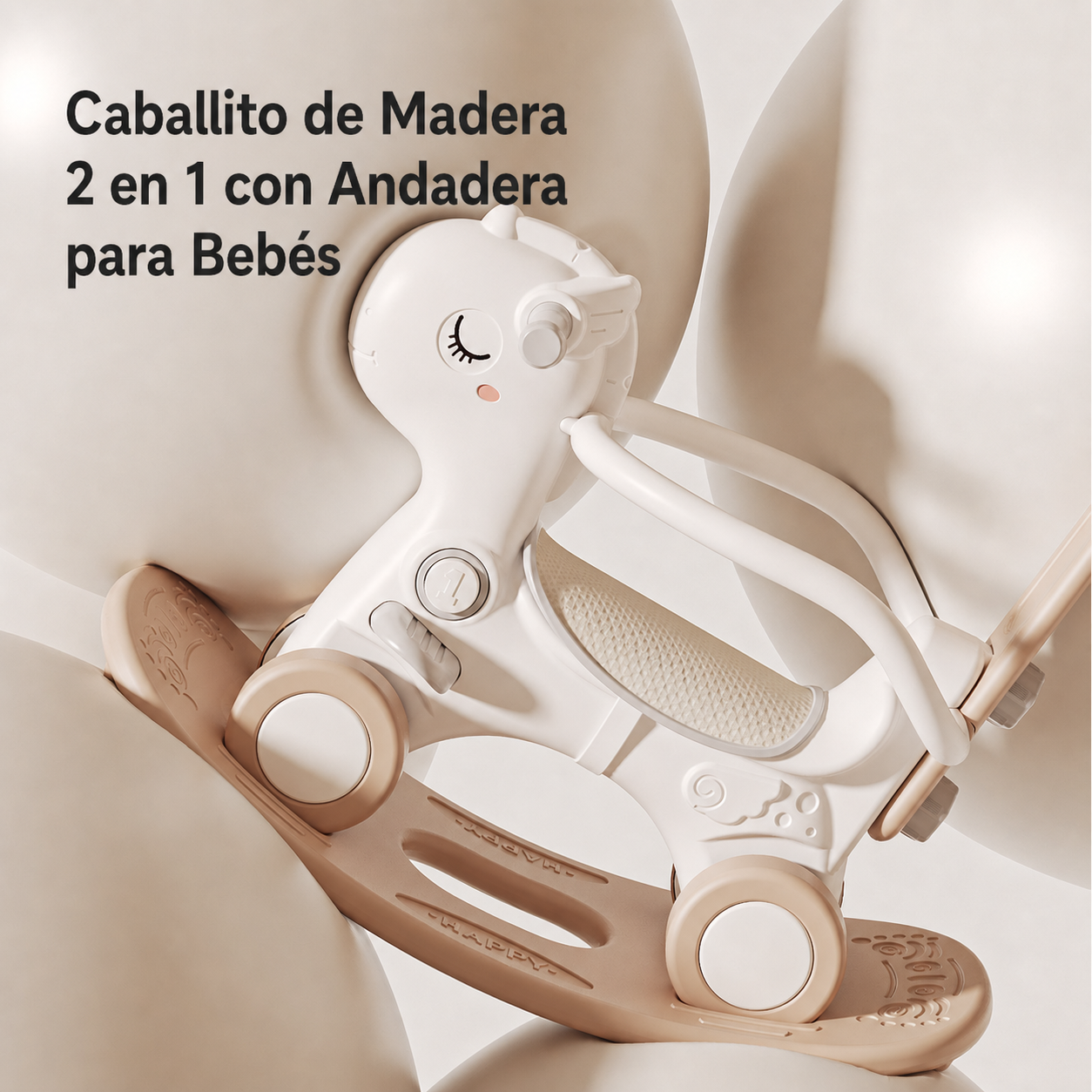 Caballito de Madera 2 en 1 con Andadera para Bebés - 4