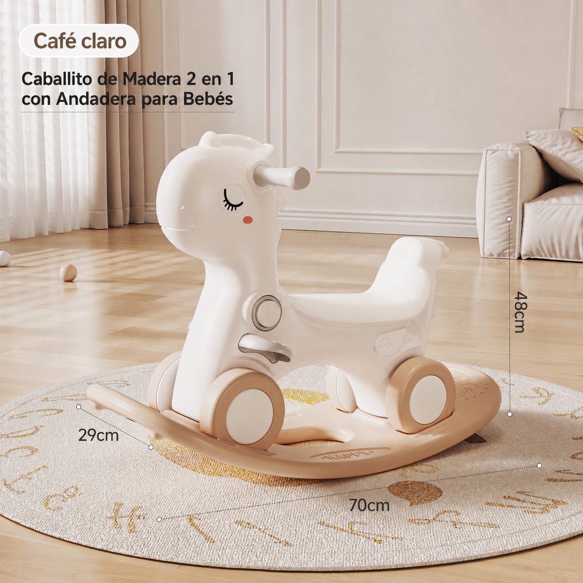 Caballito de Madera 2 en 1 con Andadera para Bebés - 6