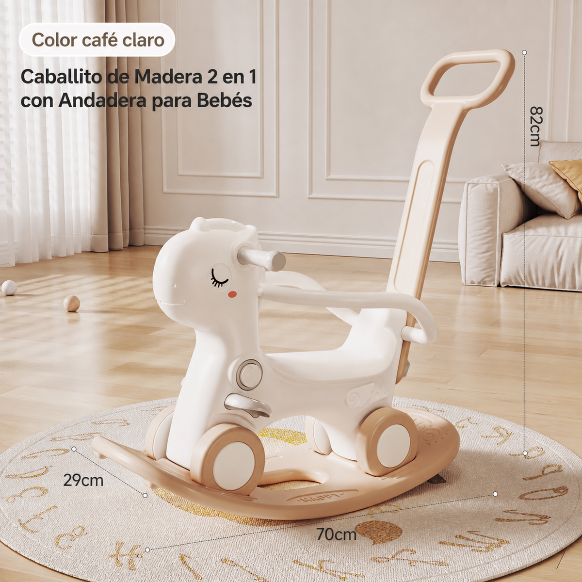 Caballito de Madera 2 en 1 con Andadera para Bebés - 9