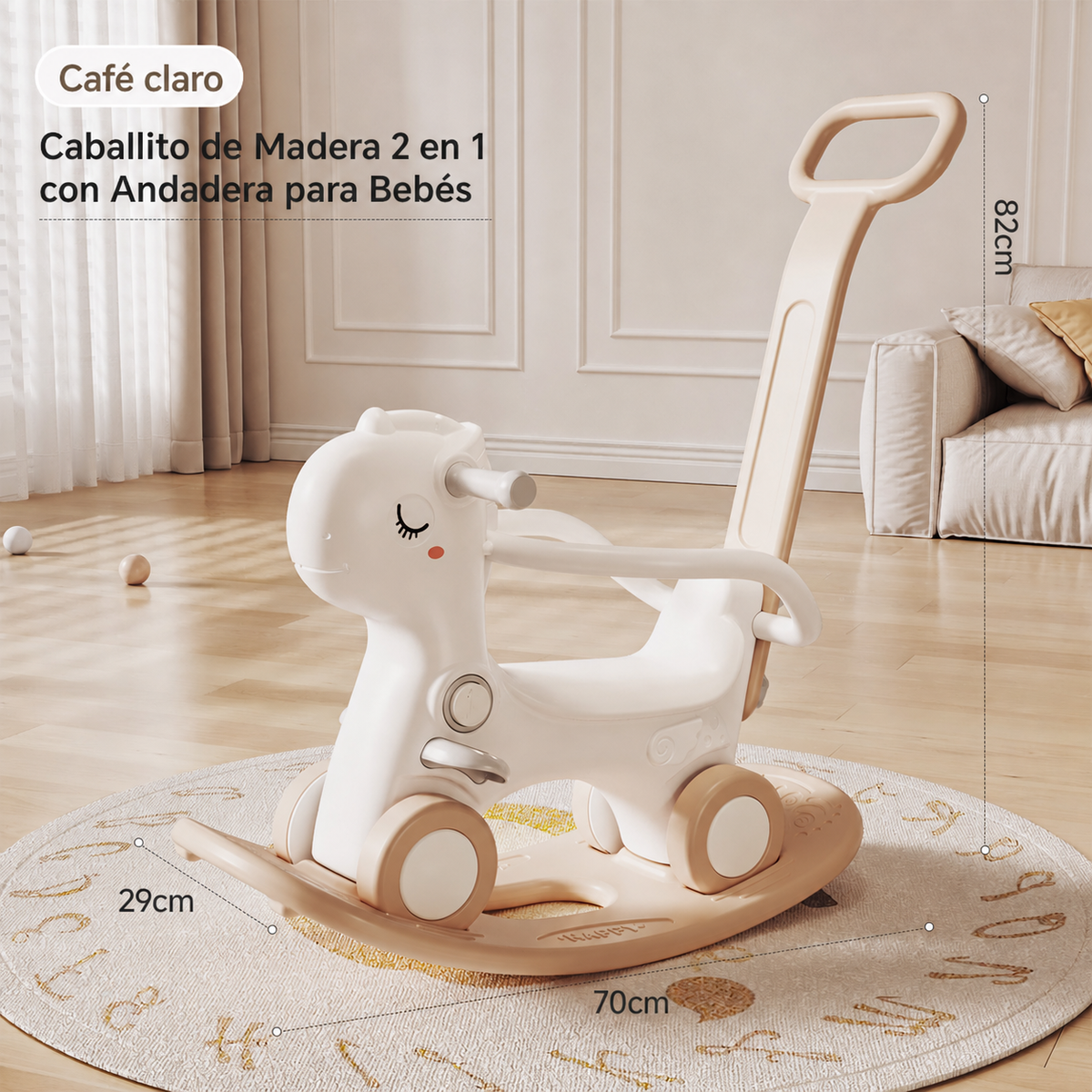 Caballito de Madera 2 en 1 con Andadera para Bebés