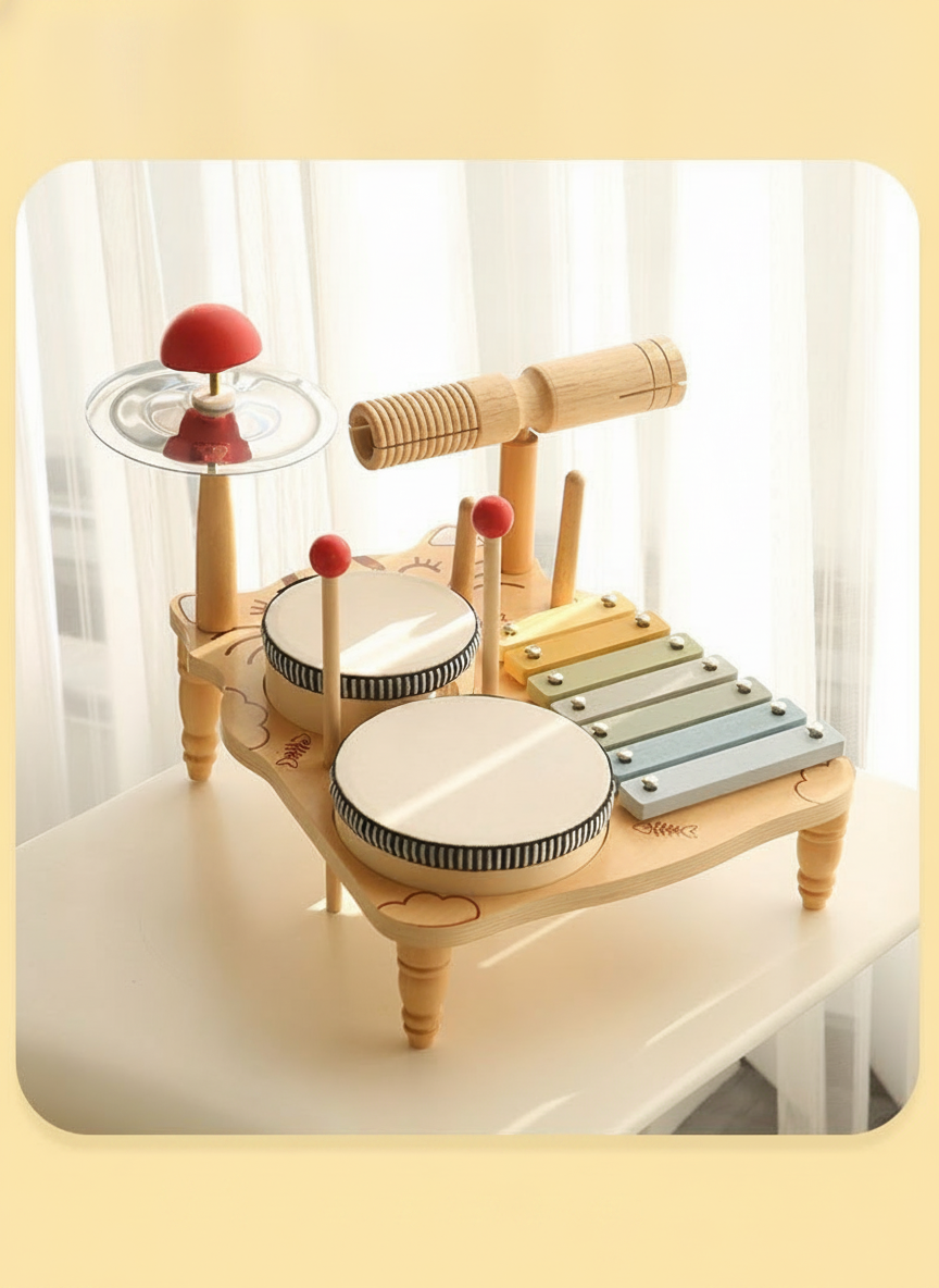 Kit de percusión de madera para niños 4-6 años - 12