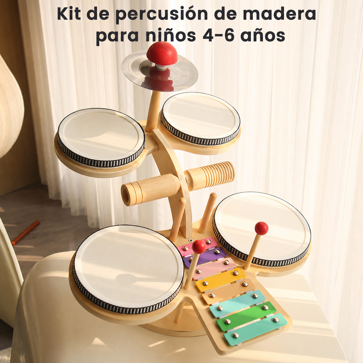 Kit de percusión de madera para niños 4-6 años - 1