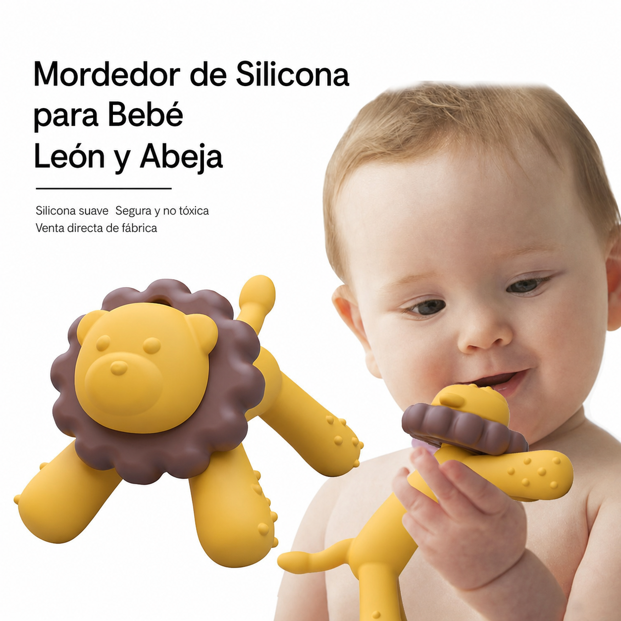 Mordedor de Silicona para Bebé León y Abeja - 13
