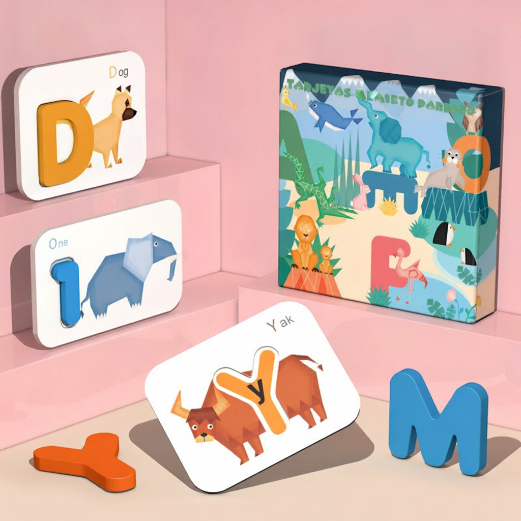 Puzzle de madera letras y números para niños 4-6 años - 1
