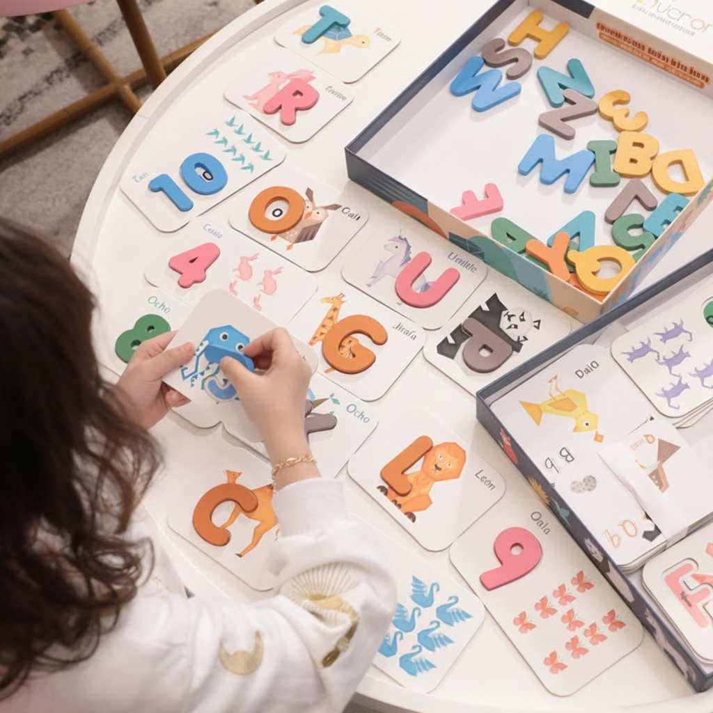 Puzzle de madera letras y números para niños 4-6 años - 4