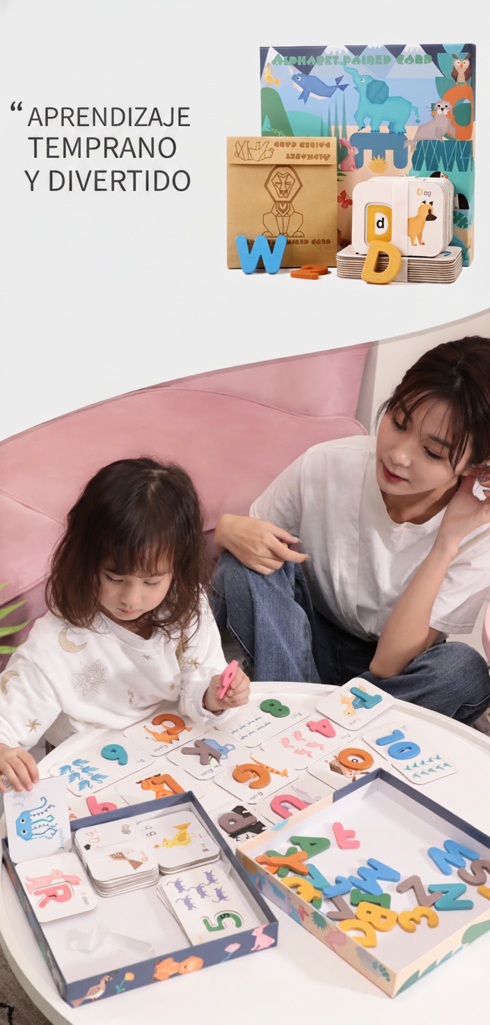 Puzzle de madera letras y números para niños 4-6 años - 6