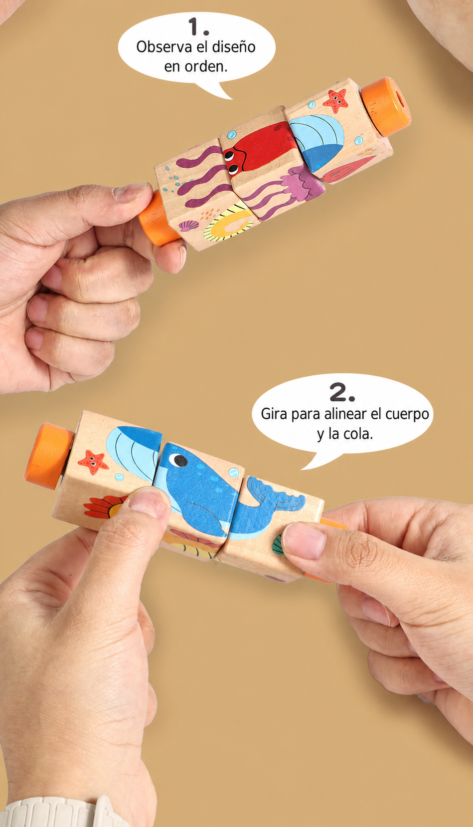 Rompecabezas giratorio de madera para niños 4-6 años - 12