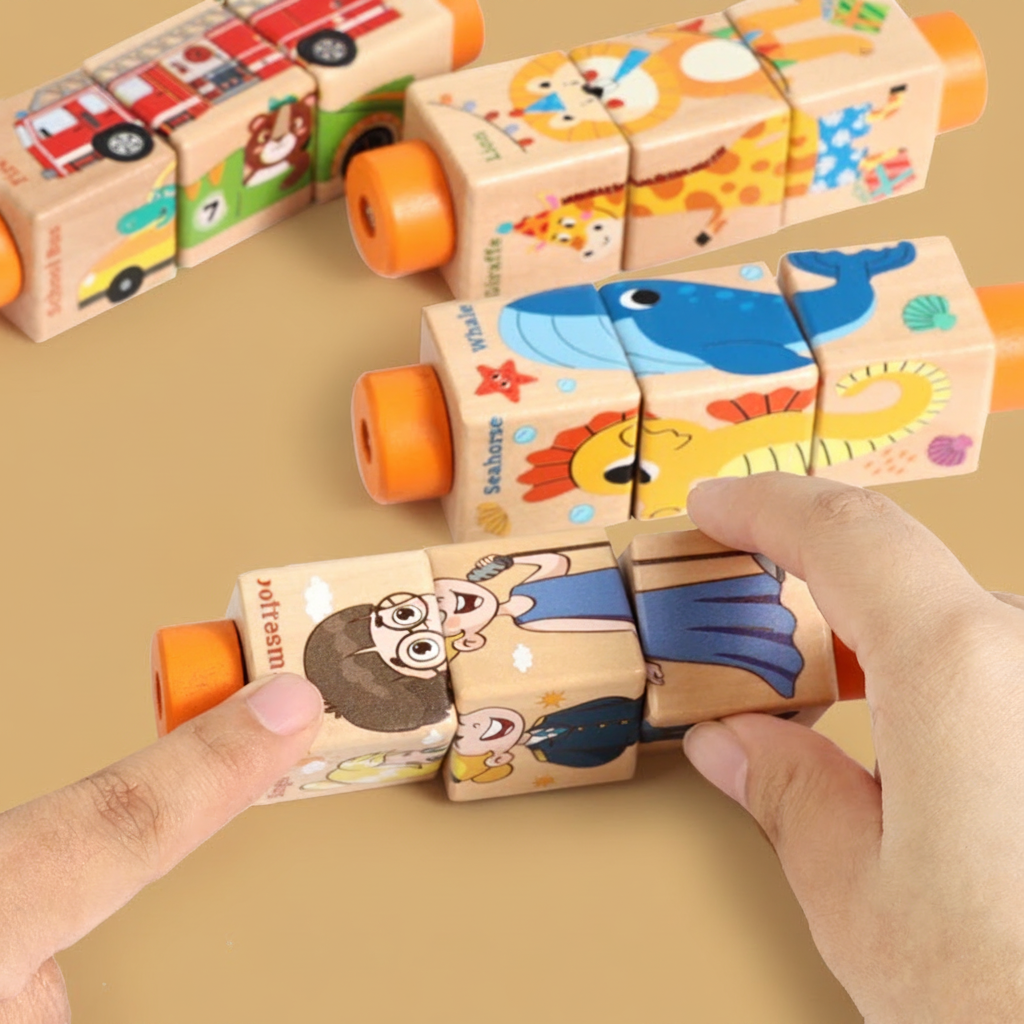 Rompecabezas giratorio de madera para niños 4-6 años - 3