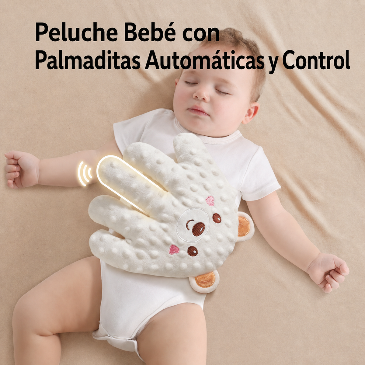 Peluche Bebé con Palmaditas Automáticas y Control - 1