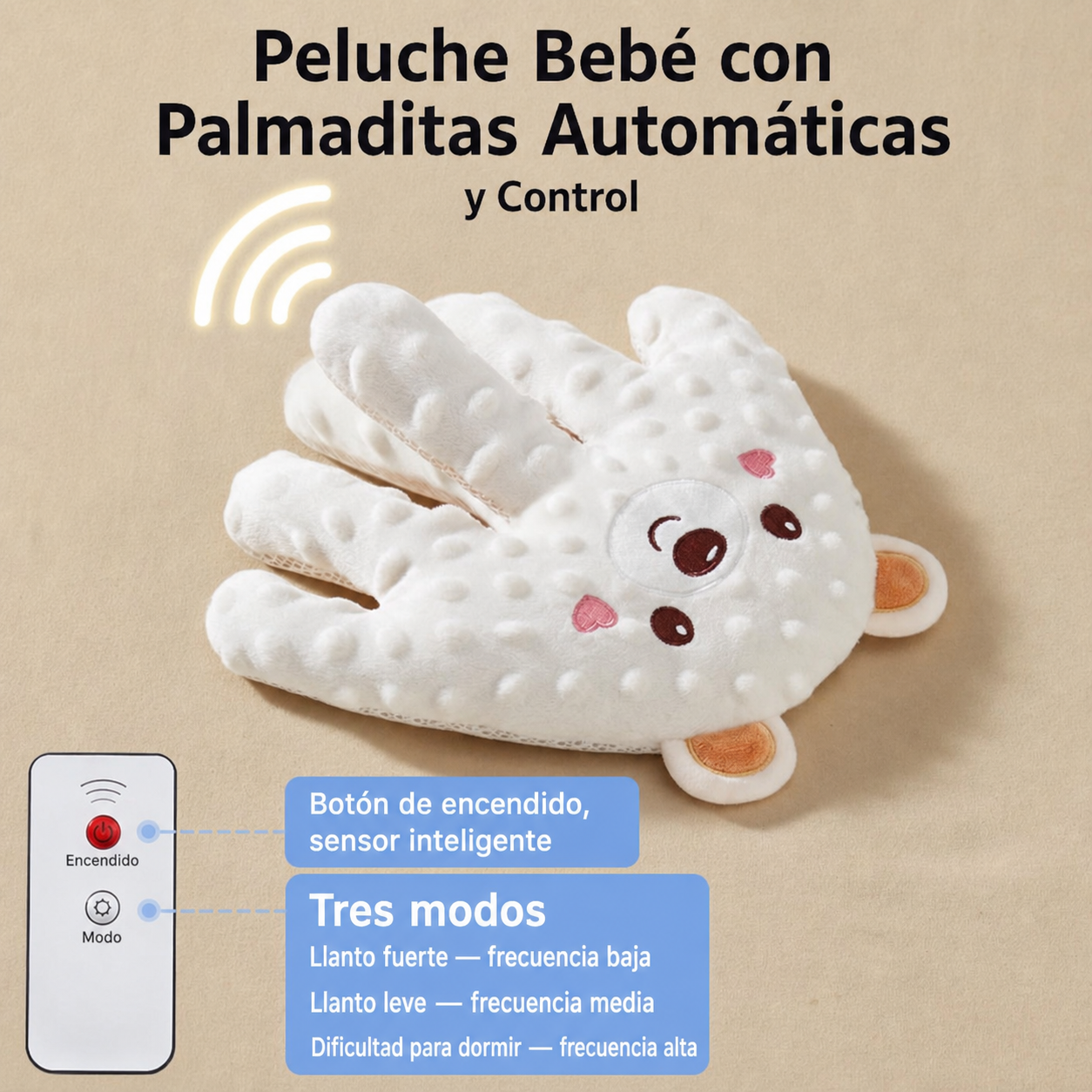 Peluche Bebé con Palmaditas Automáticas y Control - 2