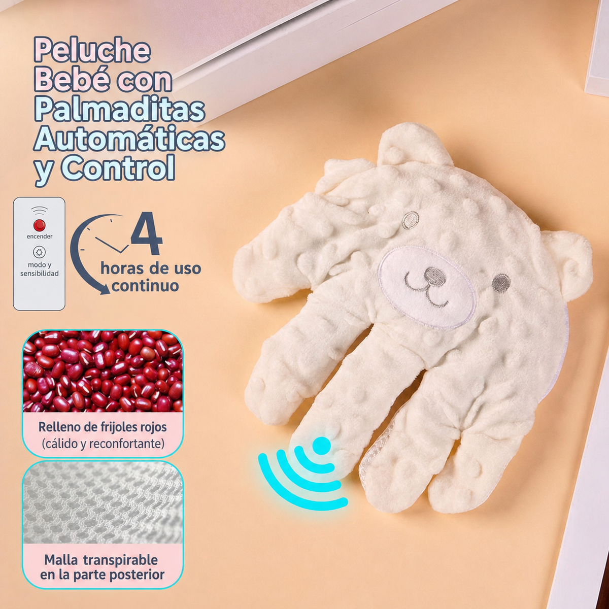 Peluche Bebé con Palmaditas Automáticas y Control