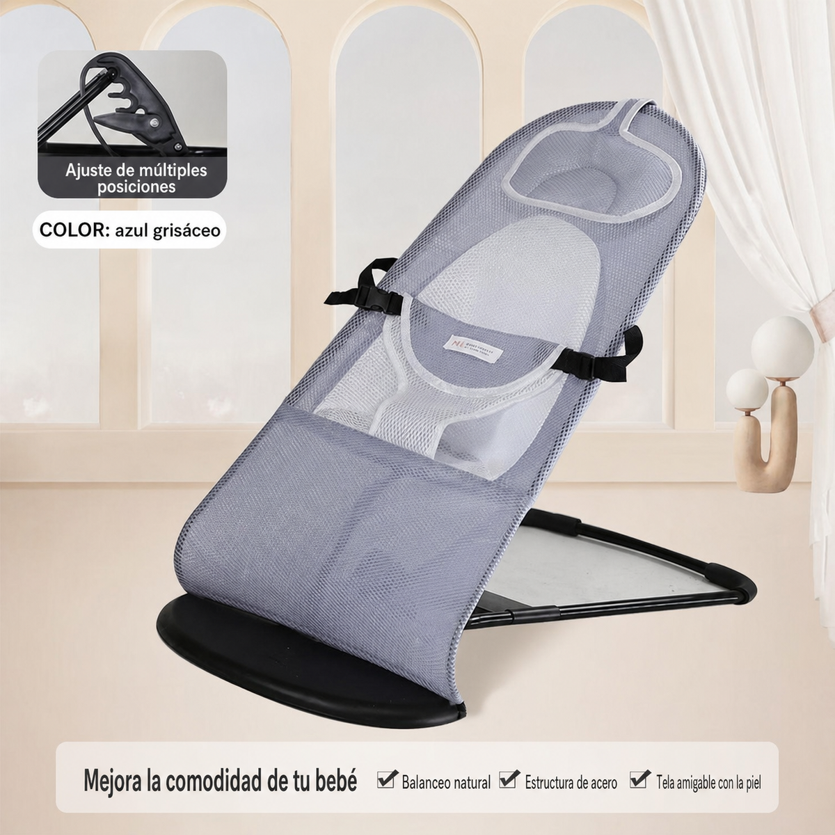 Mecedora Reclinable para Bebé con Cojín Cervical - 6