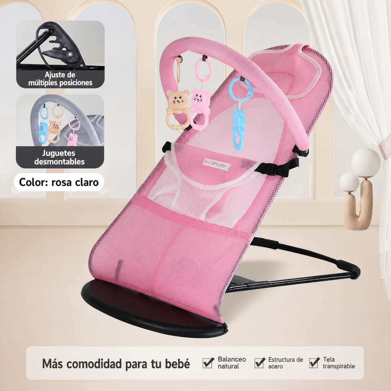 Mecedora Reclinable para Bebé con Cojín Cervical - 7