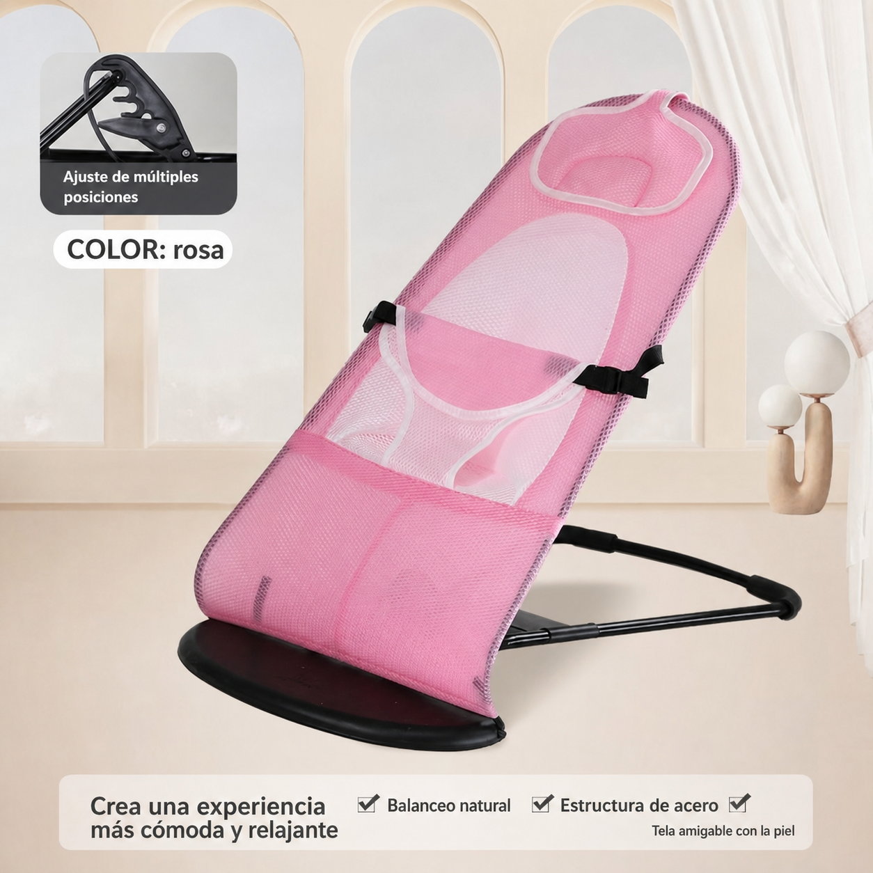 Mecedora Reclinable para Bebé con Cojín Cervical