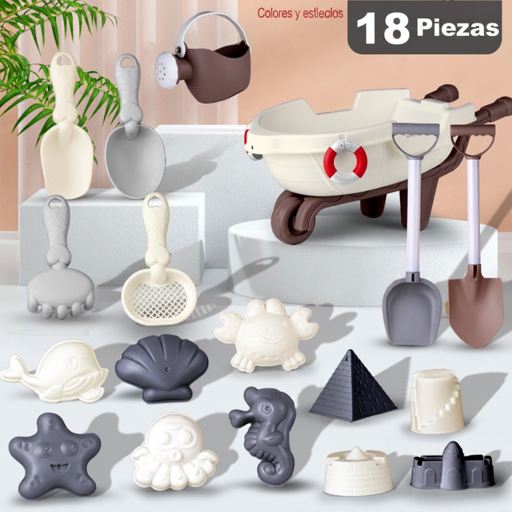 Set de Juguetes de Playa para Niños con Cubeta y Pala