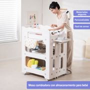 Mesa cambiadora multifuncional con almacenamiento para bebé - 1