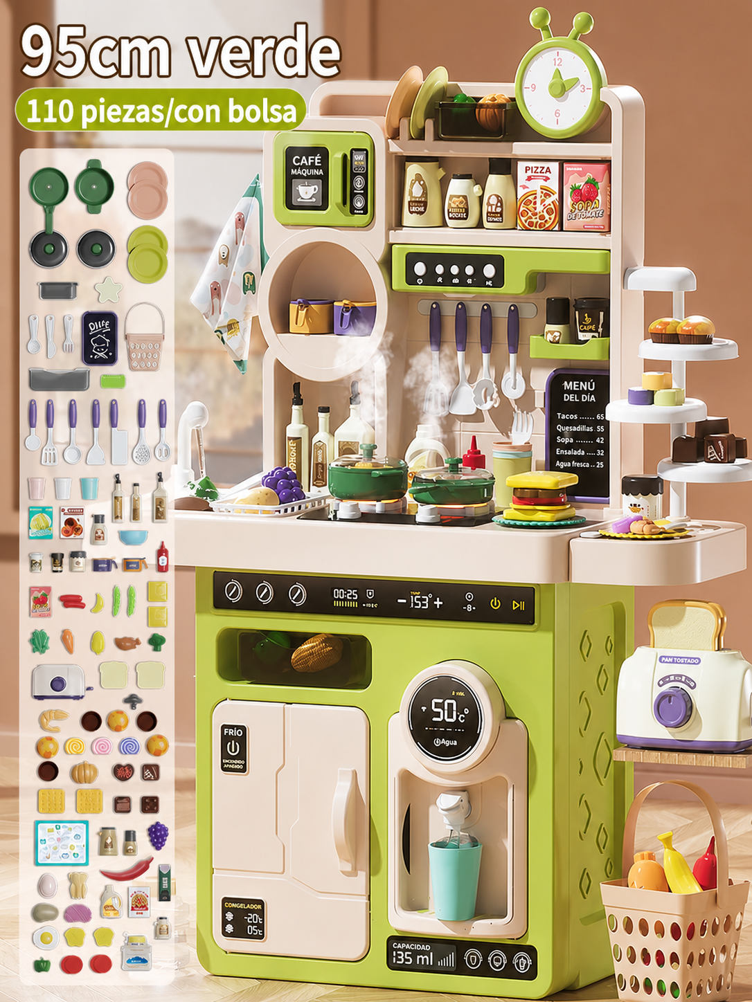 Cocina de Juguete Infantil con Sonido y Luz 82-110 pzas - 6