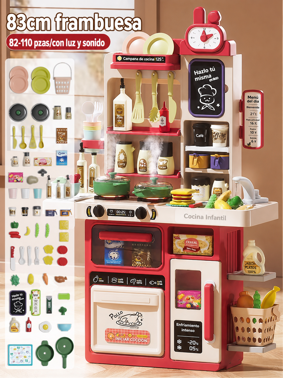 Cocina de Juguete Infantil con Sonido y Luz 82-110 pzas