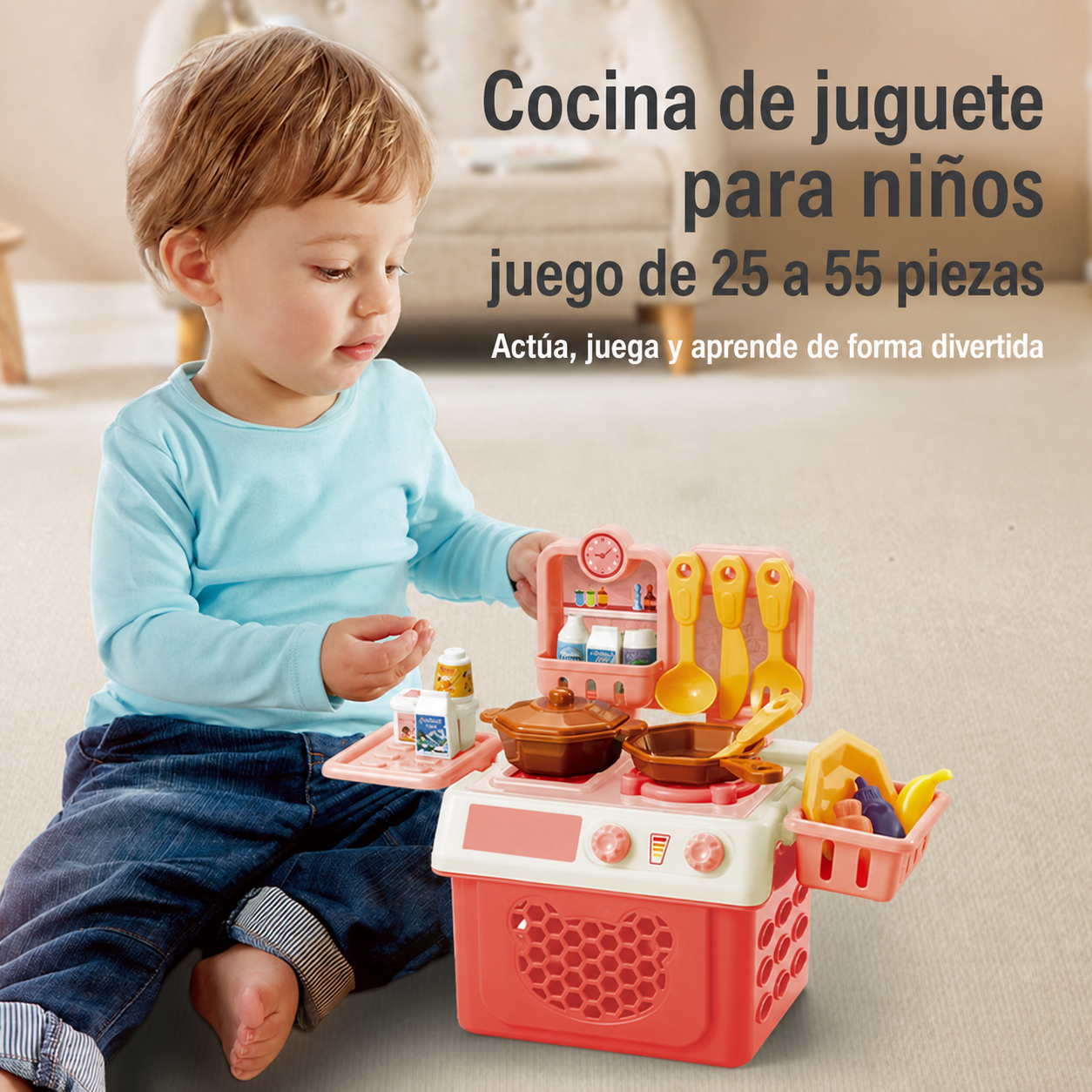 Cocina de juguete para niños set de 25 a 55 piezas - 3