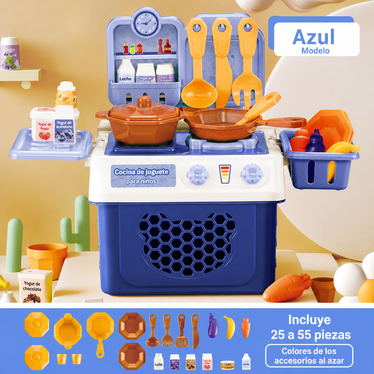 Cocina de juguete para niños set de 25 a 55 piezas - 9