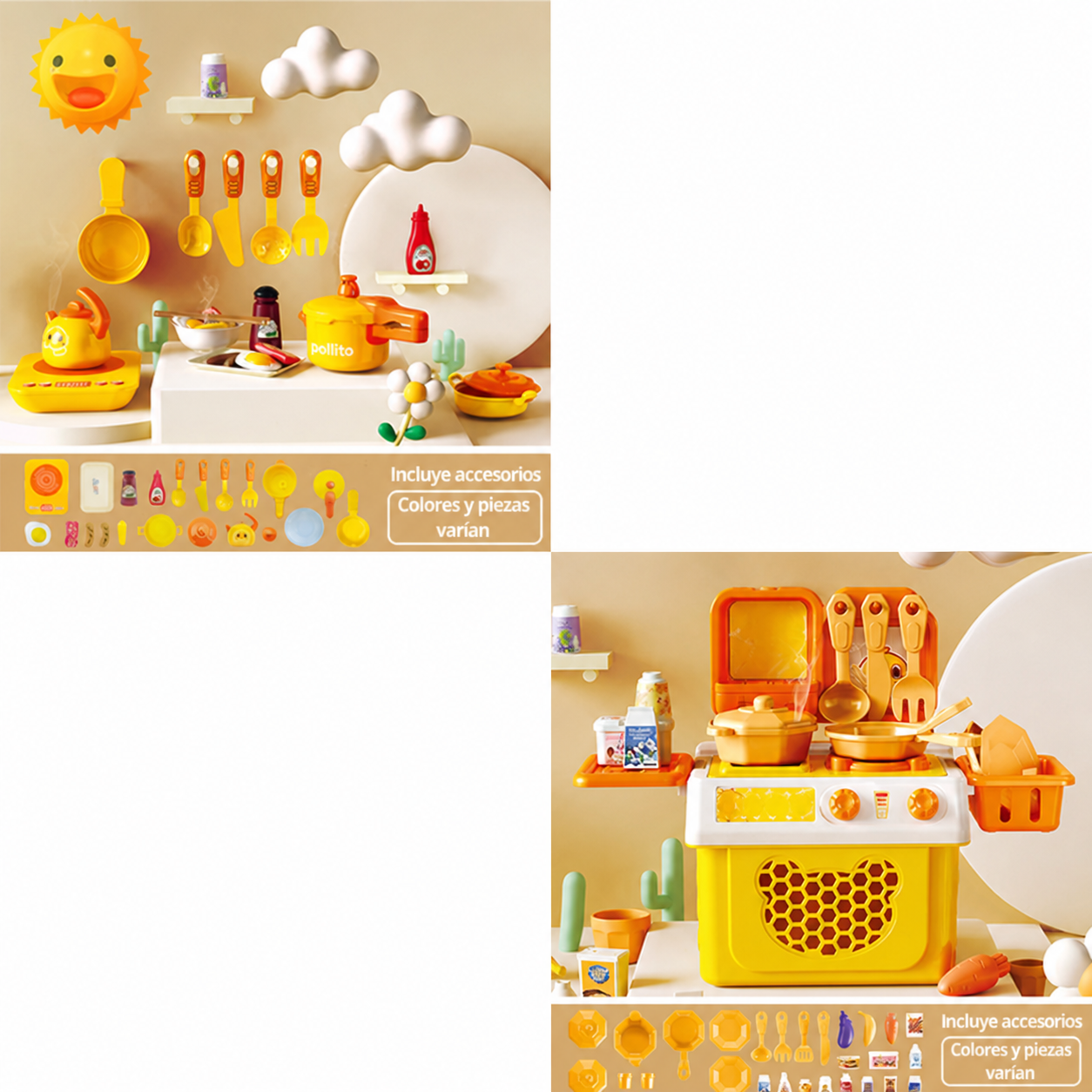 Cocina de juguete para niños set de 25 a 55 piezas
