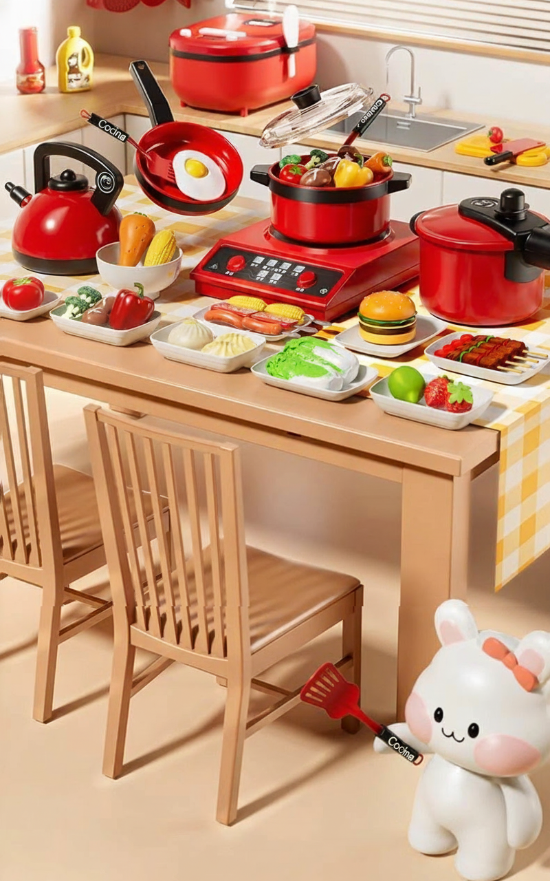 Cocina de juguete para niñas set de utensilios - 12