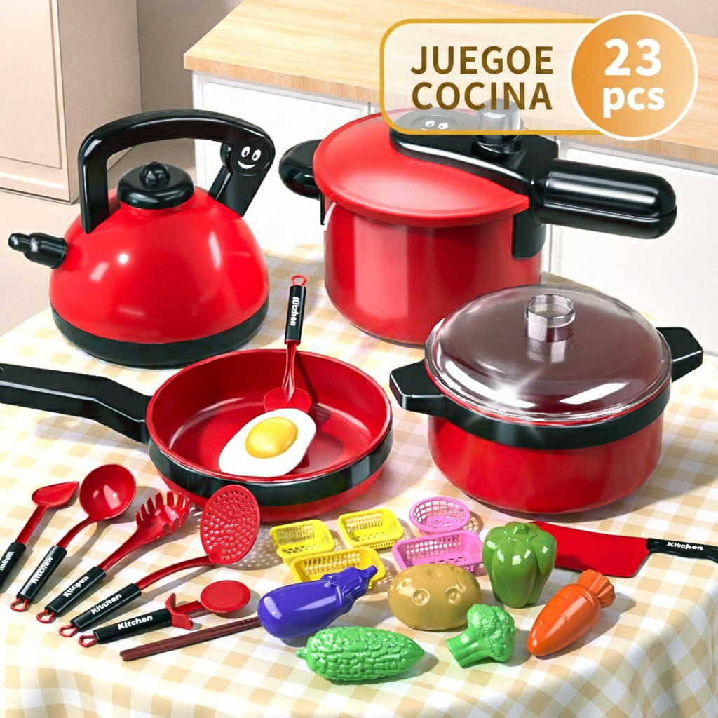 Cocina de juguete para niñas set de utensilios - 6