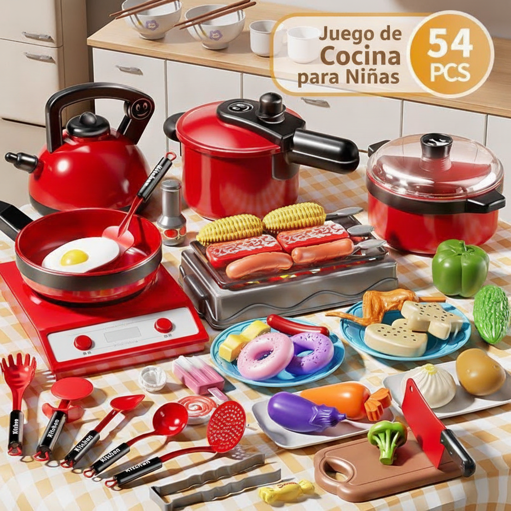 Cocina de juguete para niñas set de utensilios - 7